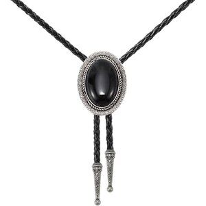 Sansths Bolo Tie Men Black American Retro Western Necklace Accessories